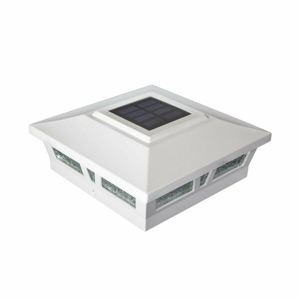 Brillantina 6 x 6 in. Aluminum Oxford Solar Post Cap, White BR2545133